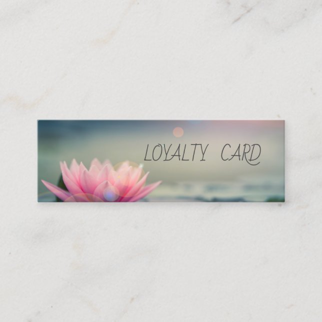Modern Elegant Lotus Flowers  Loyalty Card (Front)