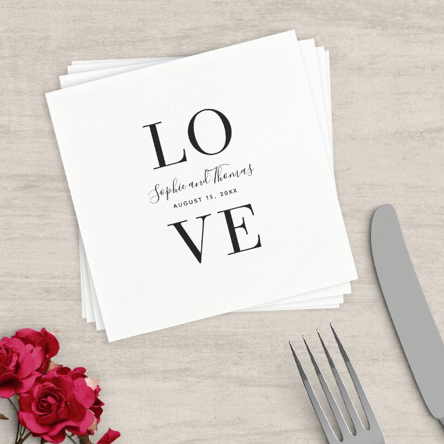 Modern Elegant Love Wedding Napkin (Creator Uploaded)