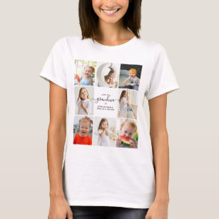 Modern Elegant Love You Grandma 8-Photo Collage T-Shirt