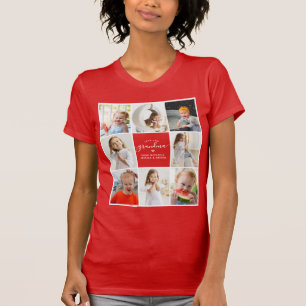Modern Elegant Love You Grandma 8-Photo Collage T-Shirt