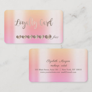 Modern Elegant, Luminous Ombre Hearts Loyalty Card