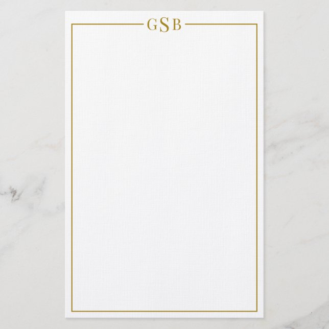 Modern Elegant Luxury Gold Personal Stationery  (Front)