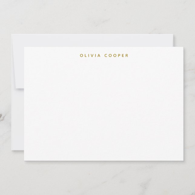 Modern Elegant Luxury Gold Personal Stationery Not Card (Front)