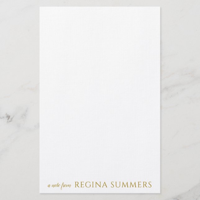 Modern Elegant Luxury Gold Personalised Stationery (Front)