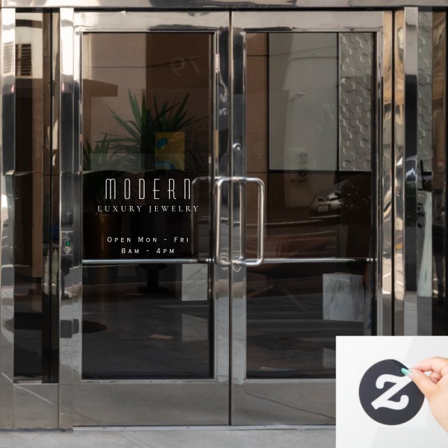 Modern Elegant Luxury Jewellery Business Across Da Window Cling (Office Door)