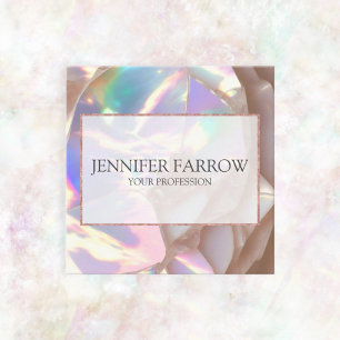 Modern Elegant Luxury Opal Stone Square Business Card