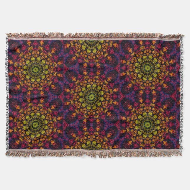  Modern Elegant Mandala Throw Blanket (Front)