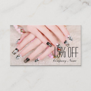 modern elegant manicure nails nail salon business card