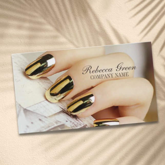 modern elegant manicure nails nail salon business card (modern elegant manicure nails nail salon business card)