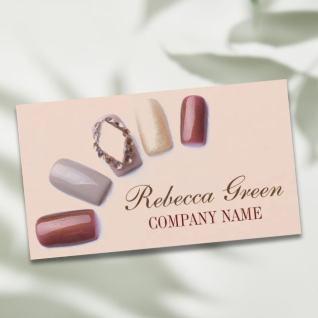 modern elegant manicure nails nail salon business card (modern elegant manicure nails nail salon business card)