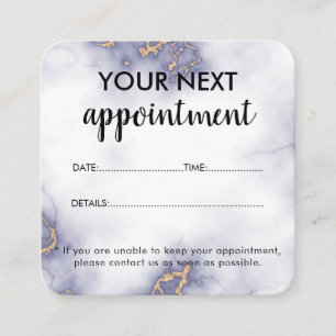Modern Elegant Marble Beauty Salon Appointment Card