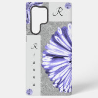 Modern Elegant Marbled Diamond Flower Purple