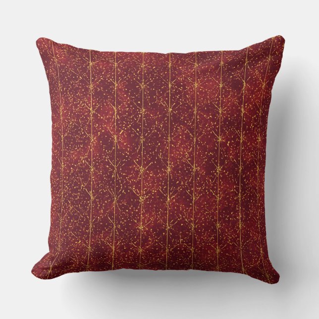 Modern,Elegant ,Maroon Gold Pattern  Cushion (Front)