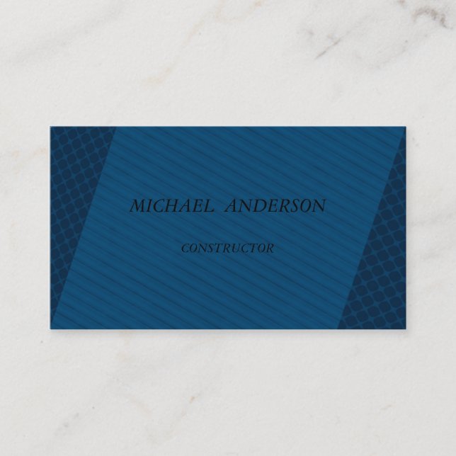 Modern Elegant Masculine Blue Business Card (Front)