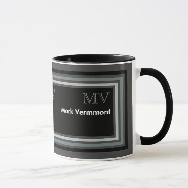 modern / elegant masculine personalised mug (Right)