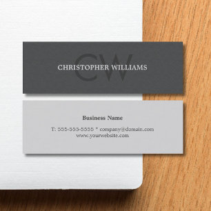 Modern Elegant Masculine Texture Grey Consultant Mini Business Card