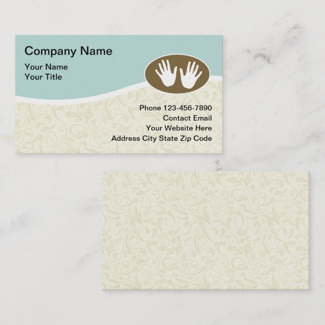 Modern Elegant Massage Business Cards (Front/Back)