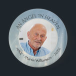 Modern Elegant Memorial ANGEL IN HEAVEN Photo 7.5 Cm Round Badge<br><div class="desc">Create a loving, remembrance keepsake for someone special who is now AN ANGEL IN HEAVEN. Use as a tribute during a wake, funeral or celebration of life. PHOTO TIP: For fastest/best results, choose a photo with the subject in the middle and/or pre-crop it to a square shape BEFORE uploading. Contact...</div>