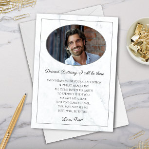Modern Elegant Memorial Card from Dad to Graduate
