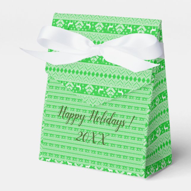 Modern Elegant Merry Christmas Holidays Favour Box (Front Side)