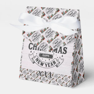 Modern Elegant Merry Christmas Holidays Favour Box
