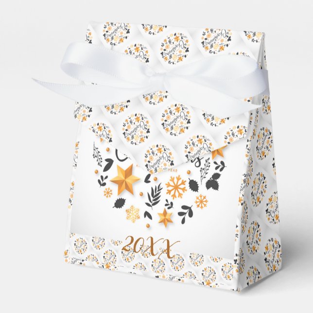 Modern Elegant Merry Christmas Holidays Favour Box (Front Side)