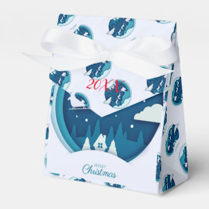 Modern Elegant Merry Christmas Holidays Favour Box