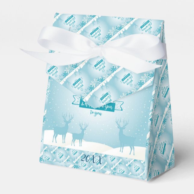 Modern Elegant Merry Christmas Holidays Favour Box (Front Side)