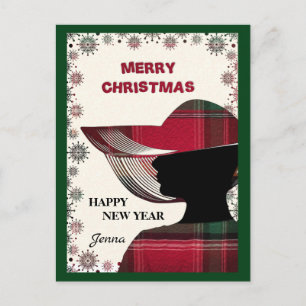 Modern Elegant Merry Christmas Postcard