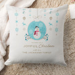 Modern Elegant Merry Christmas Snowman  Cushion<br><div class="desc">"Deck the halls with this Merry Christmas Throw Pillow – a festive accent that adds warmth and joy to your holiday decor! This delightful pillow features a charming design that captures the spirit of the season, complete with vibrant colours and a touch of holiday magic. Personalise it with your family...</div>