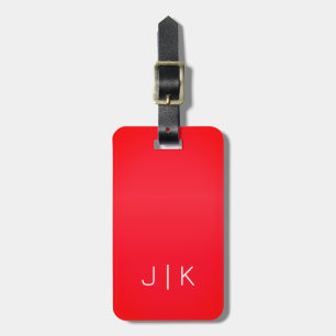 Modern Elegant Metal Foil Traveller monogram Name  Luggage Tag