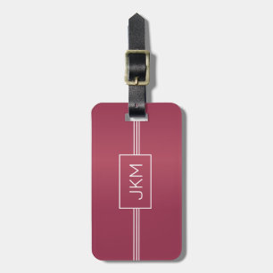 Modern Elegant Metal Foil Traveller monogram Name  Luggage Tag