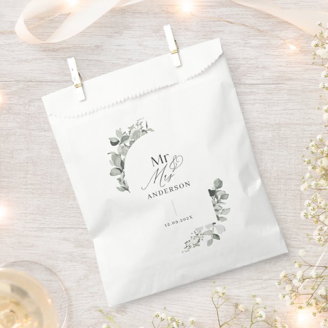 Modern elegant minimal botanical eucalyptus favour bags (Clipped)