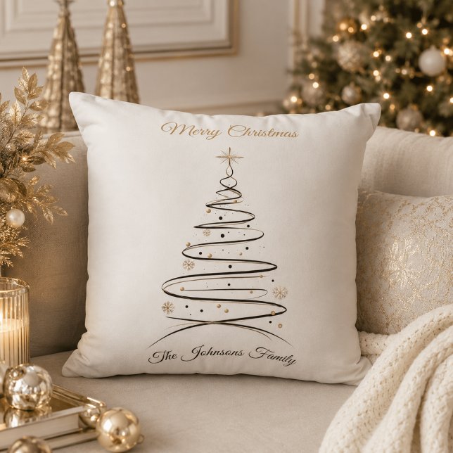 Modern Elegant Minimal Christmas Tree Pillow (Creator Uploaded)