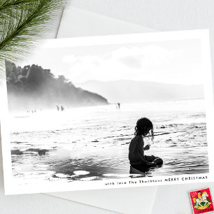 Modern Elegant Minimal Frame MERRY CHRISTMAS Photo Holiday Card