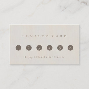 Modern Elegant Minimal Neutral Textured Loyalty Card
