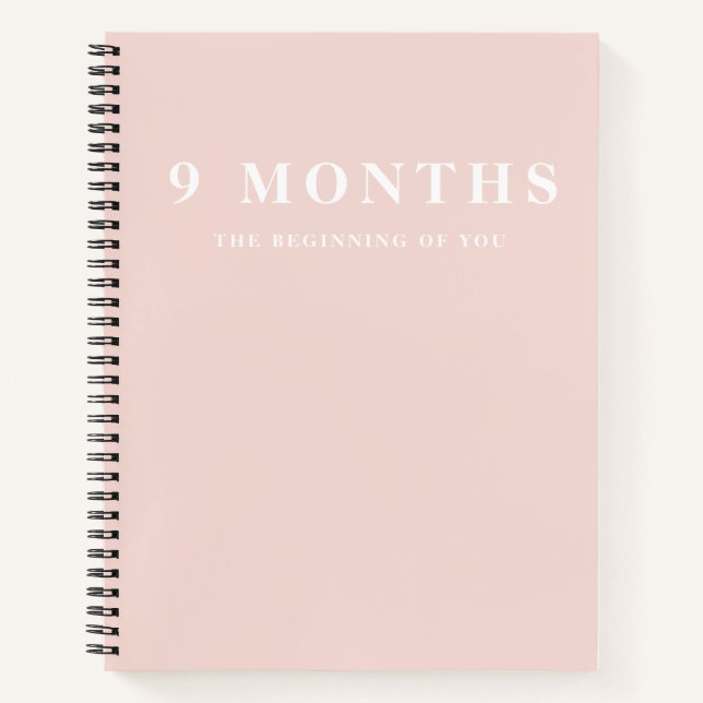 Modern Elegant Minimal Pastel Pink Mother Gift Notebook (Front)