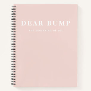 Modern Elegant Minimal Pastel Pink Pregnancy Notebook