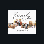 Modern elegant minimal photo collage personalised  canvas print<br><div class="desc">Modern photo collage 3d effect multi photo canvas with space for name and initial. Colours can be changed to suit your decor. Part of a collection.</div>