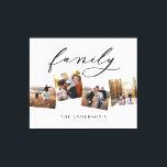 Modern elegant minimal photo collage personalised  canvas print<br><div class="desc">Modern photo collage 3d effect multi photo canvas with space for name and initial. Colours can be changed to suit your decor. Part of a collection.</div>