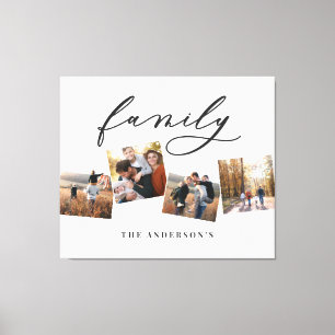 Modern elegant minimal photo collage personalised  canvas print
