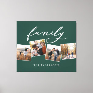 Modern elegant minimal photo collage personalised canvas print