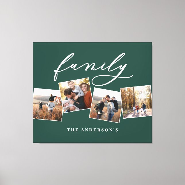 Modern elegant minimal photo collage personalised  canvas print (Front)