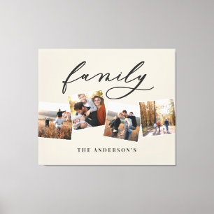 Modern elegant minimal photo collage personalised canvas print