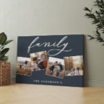 Modern elegant minimal photo collage personalized canvas print<br><div class="desc">Modern photo collage 3d effect multi photo canvas with space for name and initial. Colors can be changed to suit your decor. Part of a collection.</div>