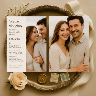 Modern Elegant Minimal Photo Elopement Invitation