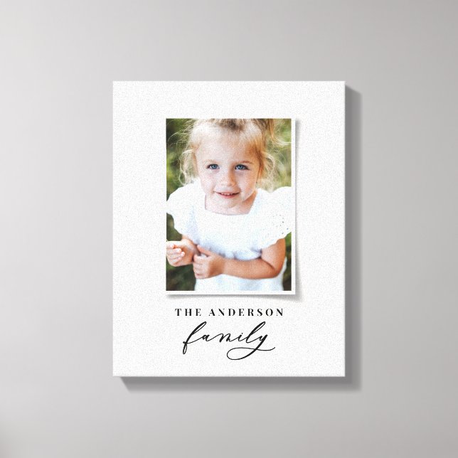 Modern elegant minimal photo faux canvas print (Front)