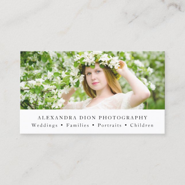 Modern elegant minimal photography business card (Front)