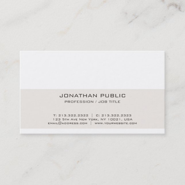 Modern Elegant Minimal Plain Professional Design Business Card (Front)