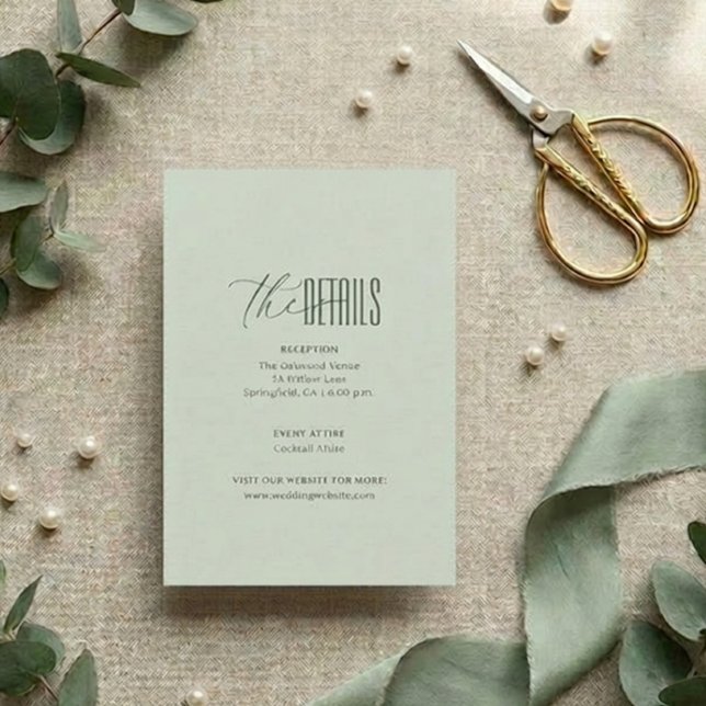 Modern Elegant Minimal QR Code Wedding Details Enc Enclosure Card (Creator Uploaded)